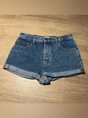 Forever 21 High-Rise Blue Denim Jean Shorts Women’s Size 25 Button Fly Summer